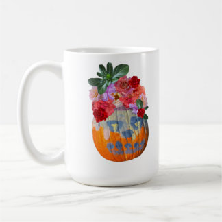 Mug Boue de découpe de Citrouille floral