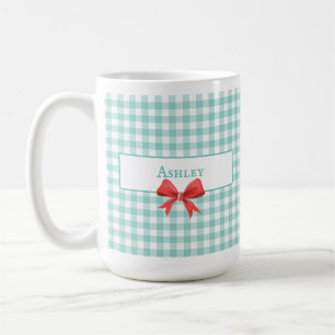 Mug Boue de En vichy verte vintage