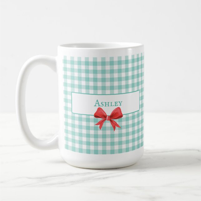 Mug Boue de En vichy verte vintage (Gauche)