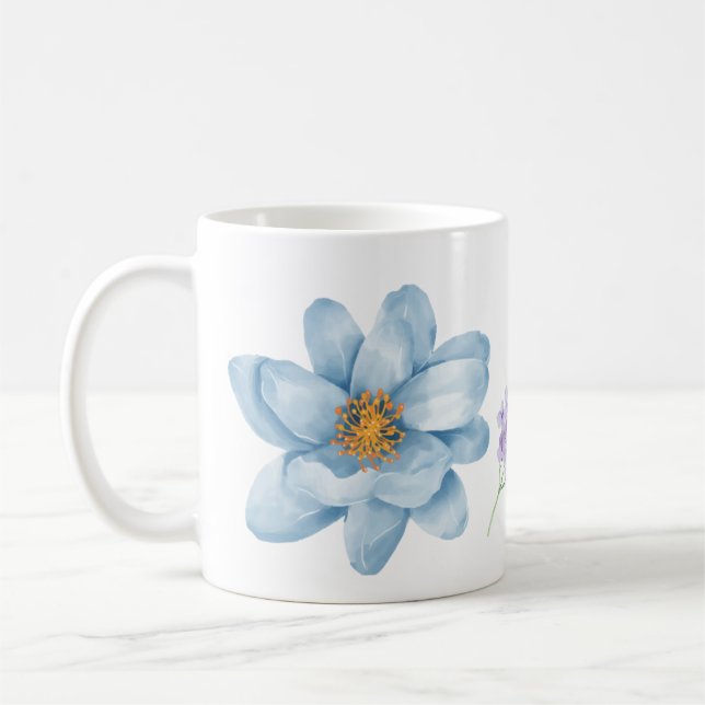Mug Boue de fleurs d'aquarelle (Gauche)