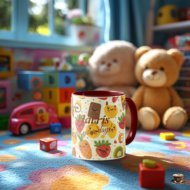 Mug Boue de fruits Kawaii personnalisée pour enfants (Créateur téléchargé)
