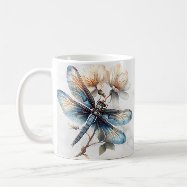 Mug Boue de libellules d'aquarelle personnalisée (Gauche)