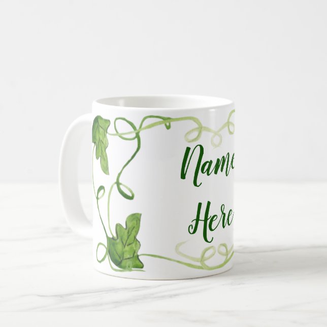 Mug Boue de vigne verte personnalisée (Devant gauche)