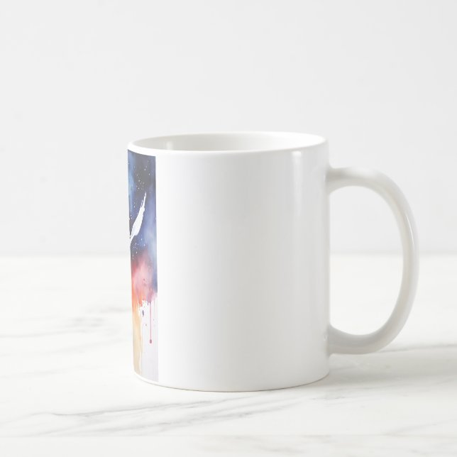 Mug Boue d'élégance d'aquarelle de minuit (Droite)