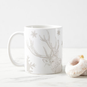 Mug Boue d'hiver de rennes et de flocons de neige