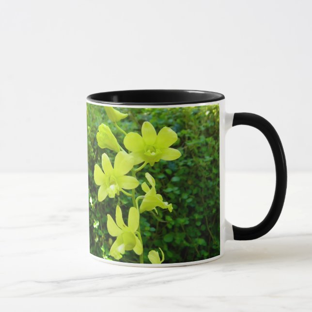 Mug Boue d'orchidées jaunes (Droite)