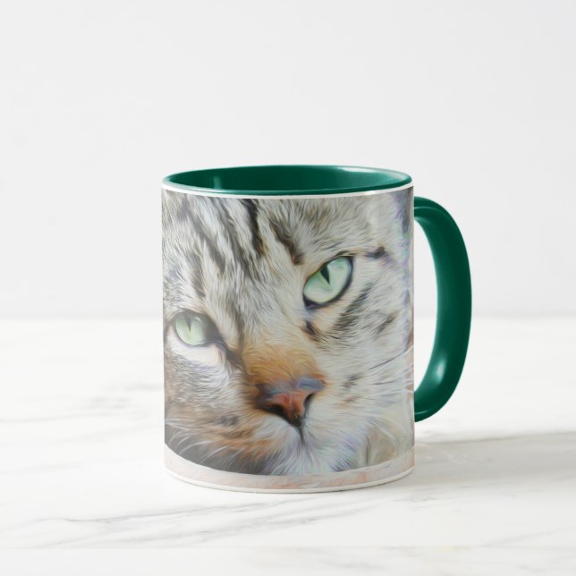 Mug Boue d'yeux de chat vert (Devant droit)