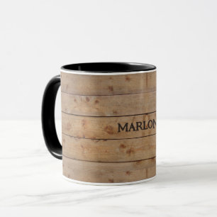 Mug Boue en bois avec votre nom ou autre texte