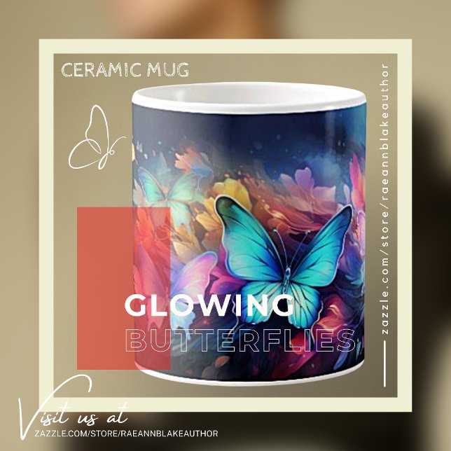 Mug Boue en céramique design papillon (Créateur téléchargé)