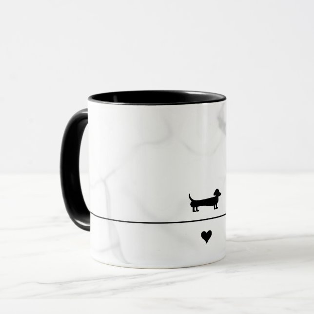 Mug Boue en marbre noir de Dachshund (Devant gauche)