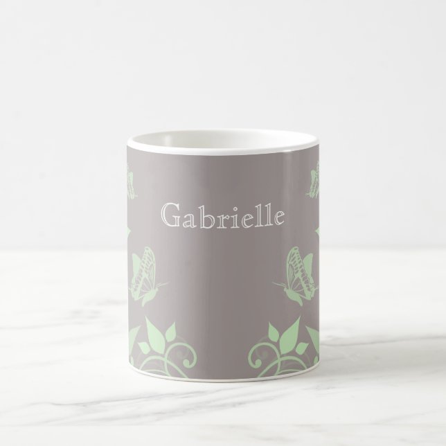 Mug Boue florale de papillon vert (Centre)