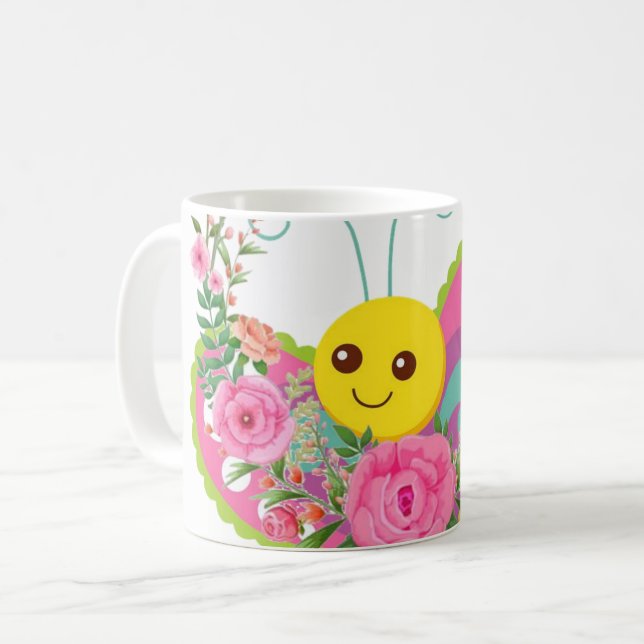 Mug Boue florale papillon (Devant gauche)