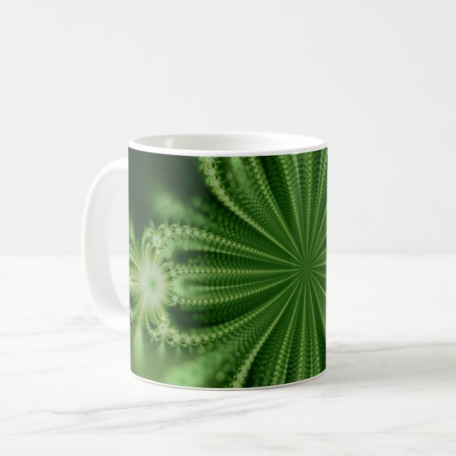 Mug Boue fractée à fleurs vertes (Devant gauche)