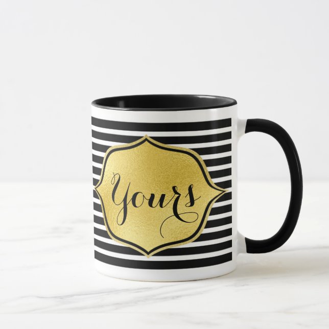 Mug Boue personnalisée Ajouter votre texte Bandes de f (Droite)