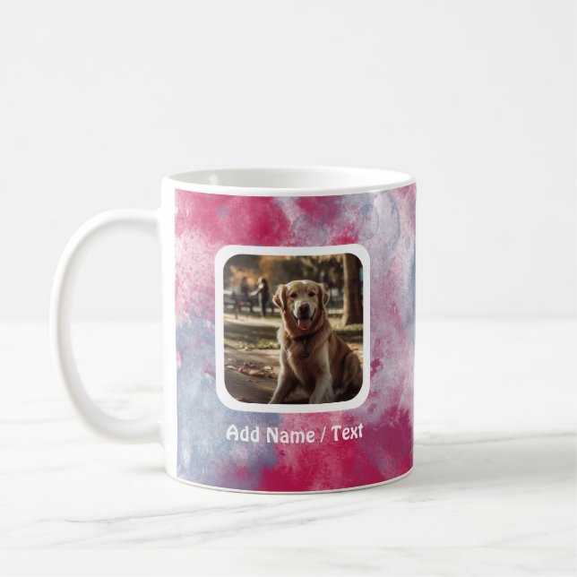 Mug Boue photo Magenta Watercolor Splash & Splatz (Gauche)