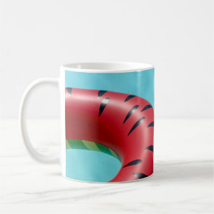 Mug Bouée de sauvetage rouge et vert sur la piscine