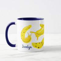 Boues de banane jaune personnalisées illustrées
