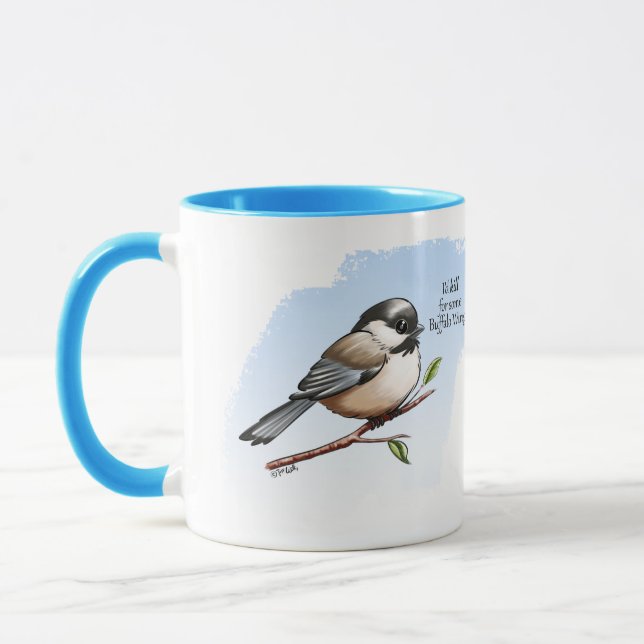 Mug BOUFFÉE DE CHICKADEE AILES de Jeff Willis Art (Gauche)
