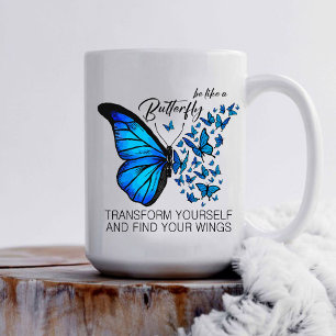 Mug Boug à papillon bleu, Citation inspirante