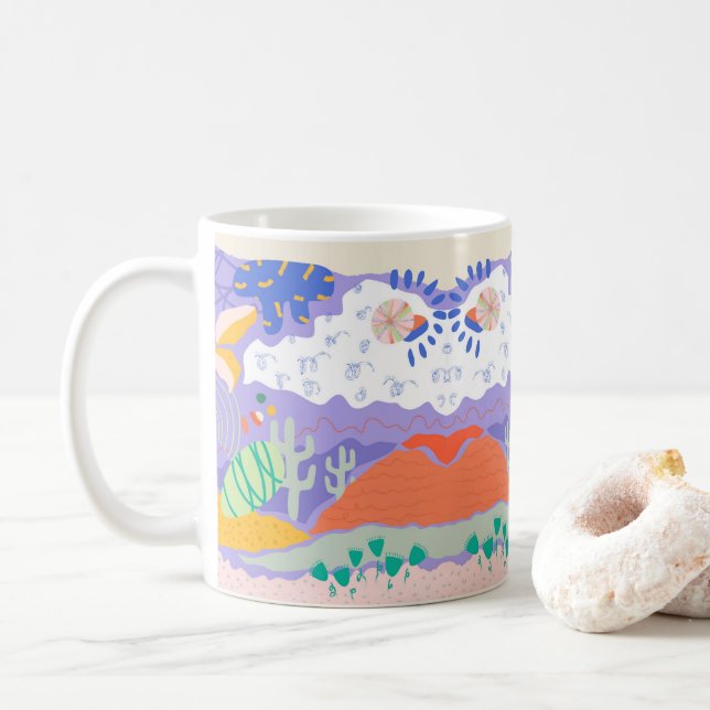 Mug Boug Abstrait Dreamscape - Vibrant (Avec donut)