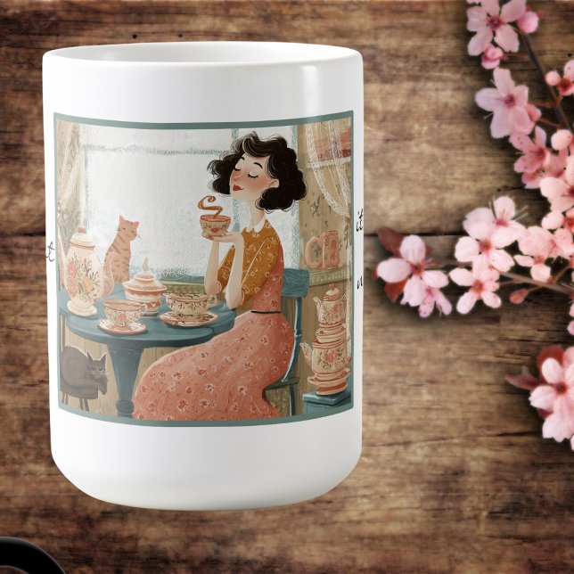 Mug Boug amateur de thé humour Whimsical. (Center view)