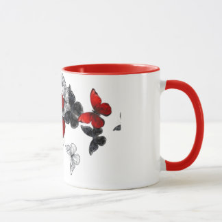 Mug "Boug café d'art papillon, Accent rouge, cadeau un