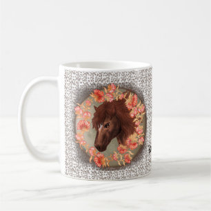 Mug Boug Cheval de Fleur de Fleur de Fleur de Châtaign