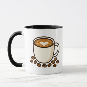 Mug Boug d'art latte de Lover - Heart Cappuccino De