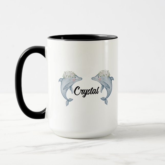 Mug Boug dauphin avec nom, Dons dauphin pour dauphin (Gauche)