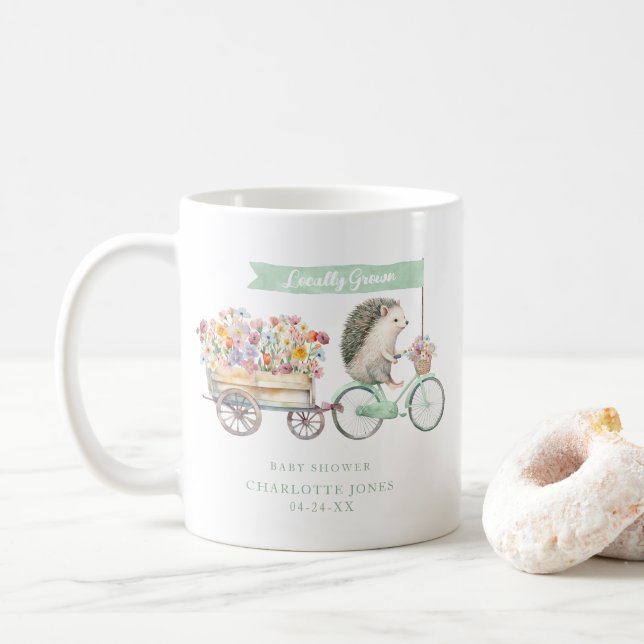 Mug Boug de Baby shower vert cultivé localement - Haie (Avec donut)