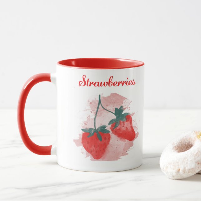 Mug Boug de café aux fraises - Choisissez vos fruits (Avec donut)
