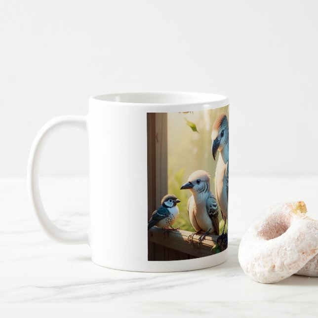Mug Boug de café aux oiseaux (Avec donut)