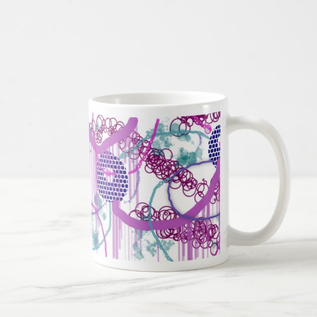 Mug Boug De Café Avec Conception Abstraite Violette (Droite)