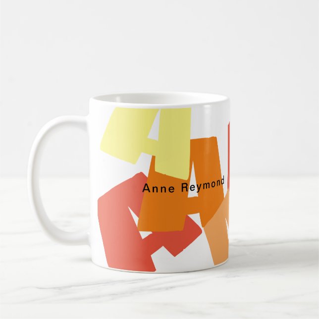 Mug Boug de café avec gros initiales en couleur (Gauche)