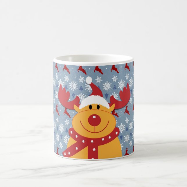 Mug Boug de café blanc cerf de Noël (Centre)