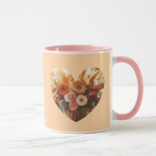Mug Boug de café coeur en fleurs (Fleurs douces)
