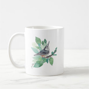 Mug Boug de café d'art d'oiseaux Nuthatch à poitrine b