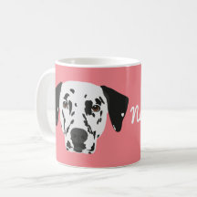 Boug de café de chien dalmate noir tacheté