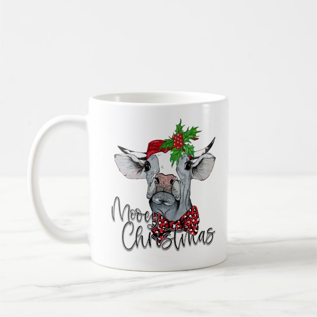 Mug Boug de café de Noël à lait de vache personnalisé (Gauche)
