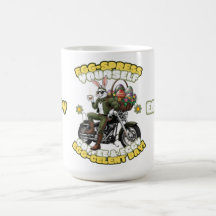 Boug de café de Pâques de Bunny Biker Vert