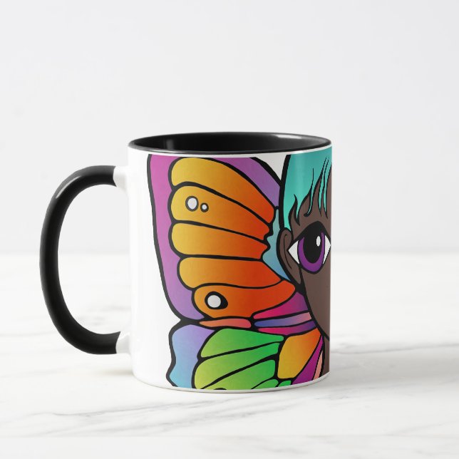 Mug Boug de café femme papillon (Gauche)