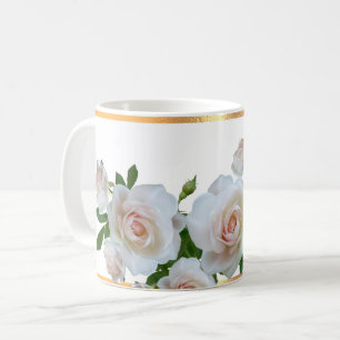 Mug Boug de café floral moulé en or