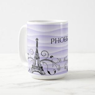 Mug Boug de café pourpre Tour Eiffel