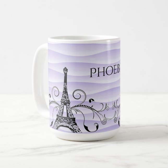 Mug Boug de café pourpre Tour Eiffel (Devant gauche)