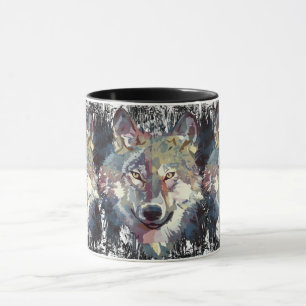 Mug Boug de café Wolf - Polygone de loup rétro