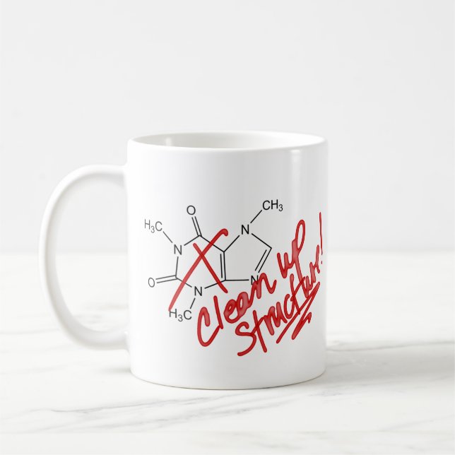 Mug Boug de caféine pour chimistes - Nettoyer la struc (Gauche)