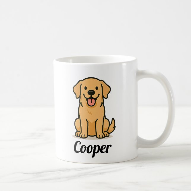 Mug Boug de chien personnalisé - Joli cadeau d'or d'am (Droite)