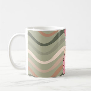 Mug Boug de coeur du doigt - rose et gris