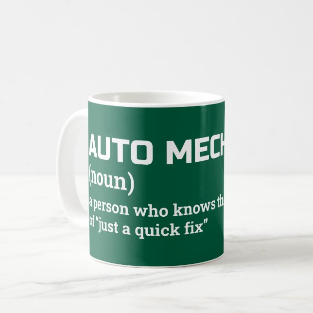 Mug Boug de définition mécanique - Humour mécanique au (Devant gauche)
