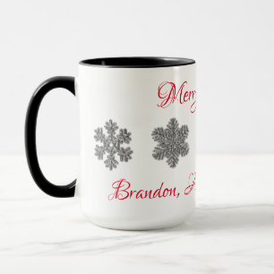 Mug Boug de flocons d'argent glacé en cristal congelé